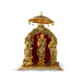Ram Darbar Murti With Arch - 12 x 8 Inches | Aluminium & Gold Polish Ram Darbar Idol With Umbrella for Pooja - Gold Polish Murties