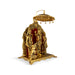 Ram Darbar Murti With Arch - 12 x 8 Inches | Aluminium & Gold Polish Ram Darbar Idol With Umbrella for Pooja - Gold Polish Murties