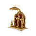 Ram Darbar Murti With Arch - 12 x 8 Inches | Aluminium & Gold Polish Ram Darbar Idol With Umbrella for Pooja - Gold Polish Murties