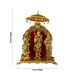 Ram Darbar Murti With Arch - 12 x 8 Inches | Aluminium & Gold Polish Ram Darbar Idol With Umbrella for Pooja - Gold Polish Murties