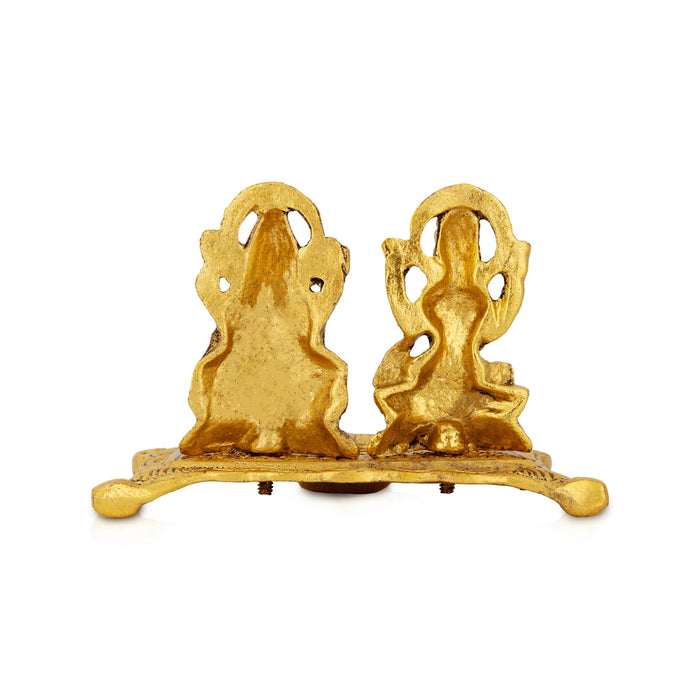 Lakshmi Ganesha Deep | Aluminium Vilakku / Diya / Laxmi Ganesh Lamp For Home & Pooja - Deity Lamps