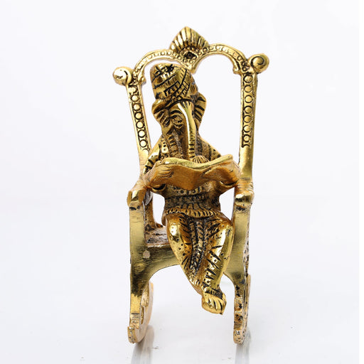Brass Ganesh Murti - 6 x 2 Inches | Antique Brass Statue/ Vinayagar Statue/ Ganesha Idol for Pooja - Brass Murties