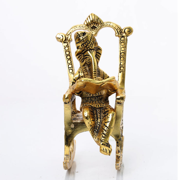 Brass Ganesh Murti - 6 x 2 Inches | Antique Brass Statue/ Vinayagar Statue/ Ganesha Idol for Pooja - Brass Murties
