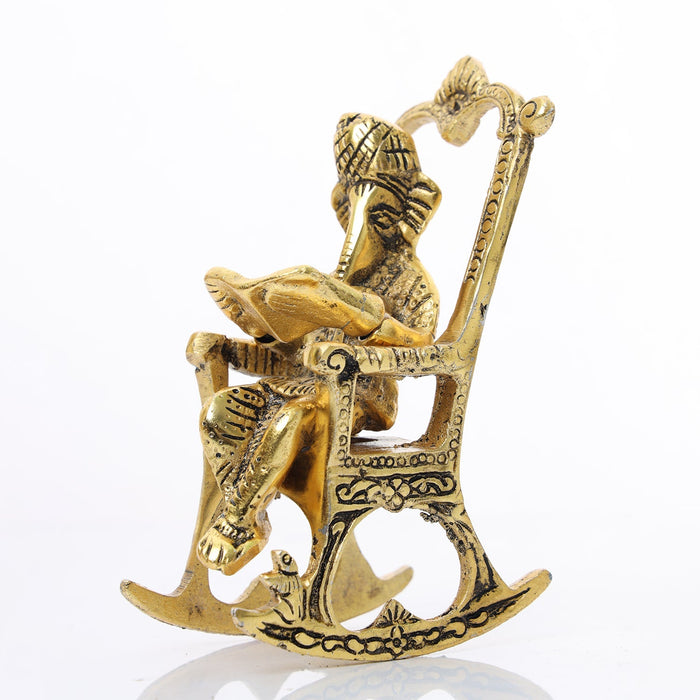 Brass Ganesh Murti - 6 x 2 Inches | Antique Brass Statue/ Vinayagar Statue/ Ganesha Idol for Pooja - Brass Murties