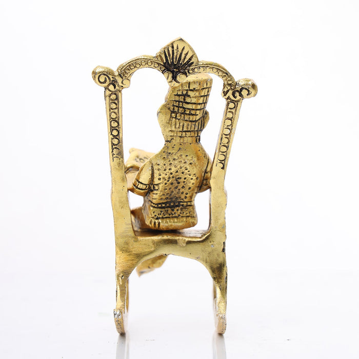 Brass Ganesh Murti - 6 x 2 Inches | Antique Brass Statue/ Vinayagar Statue/ Ganesha Idol for Pooja - Brass Murties