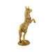 Jumping Horse Statue - 9.5 x 7 Inches | Gold Polish Horse Figurine/ Aluminium Horse Sculpture for Home/ 600 Gms Approx - Table Stand Accessories