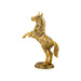 Jumping Horse Statue - 9.5 x 7 Inches | Gold Polish Horse Figurine/ Aluminium Horse Sculpture for Home/ 600 Gms Approx - Table Stand Accessories