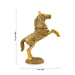 Jumping Horse Statue - 9.5 x 7 Inches | Gold Polish Horse Figurine/ Aluminium Horse Sculpture for Home/ 600 Gms Approx - Table Stand Accessories