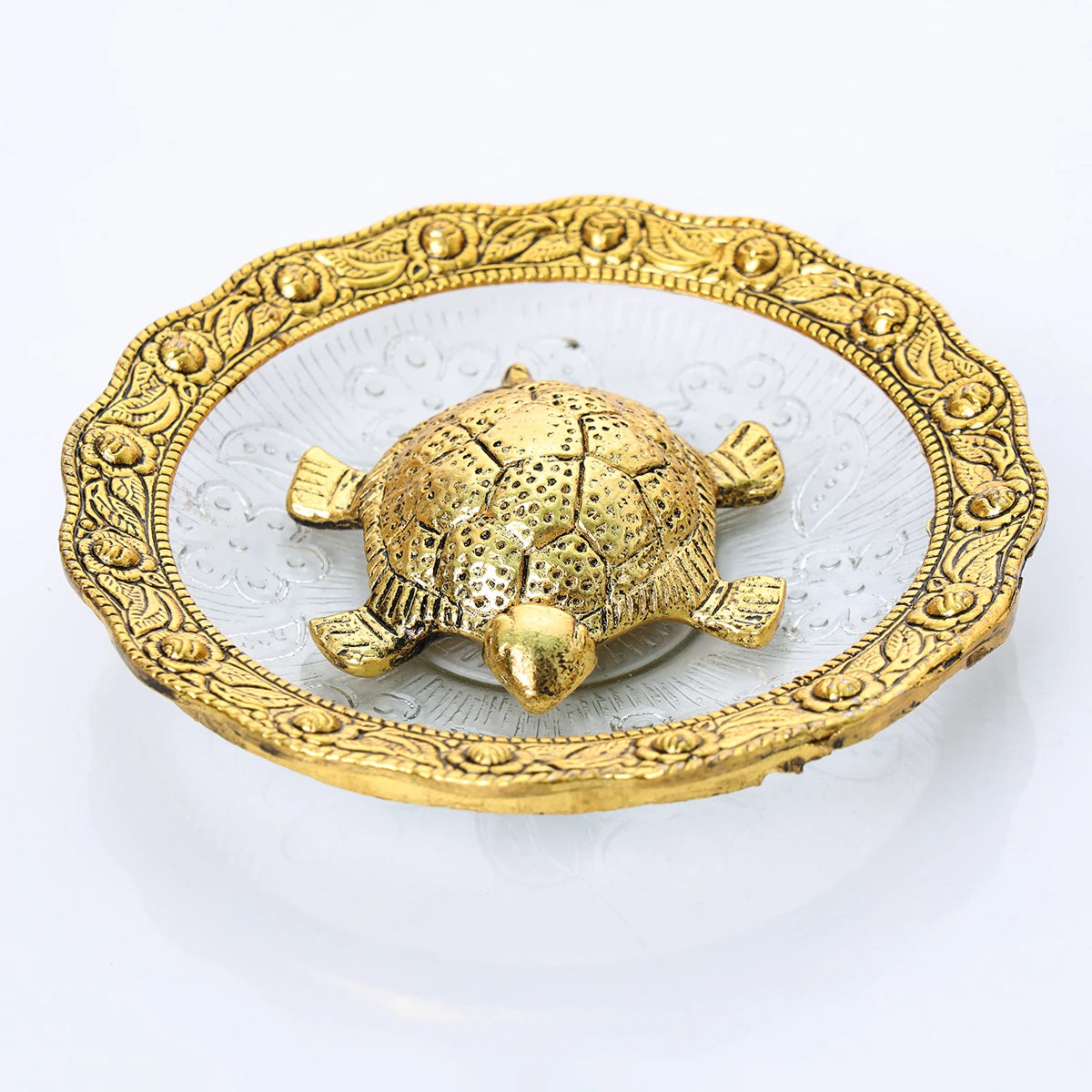 Giri - Tortoise With Glass Plate | Kachua Plate | Good Luck Gift