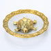 Metal Tortoise Statue With Glass Plate - 1 x 5 Inches | Gold Antique Polish Tortoise Idol With Plate for Home - Table stand Accessories