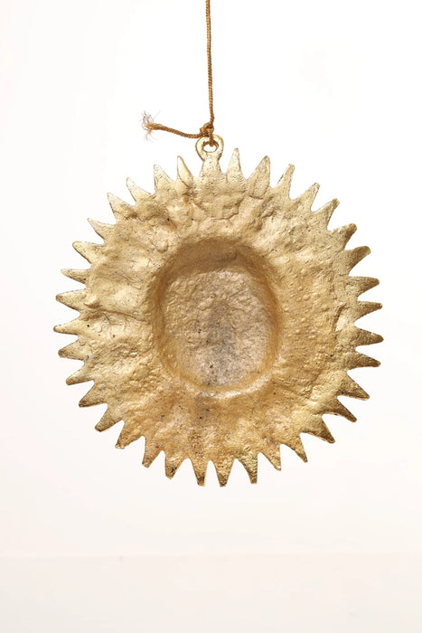 Sun Wall Hanging - 7 x 7 Inches | Metal Surya Wall Hanging/ Gold Antique Polish Sun Wall Decoration - Wall Hanging