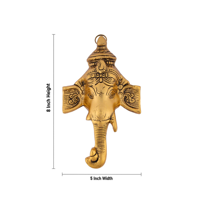 Ganesh Trunk Wall Hanger - 8 x 5 Inches | Aluminium Vinayagar Murti Wall Hanging for Home/ 200 Gms Approx