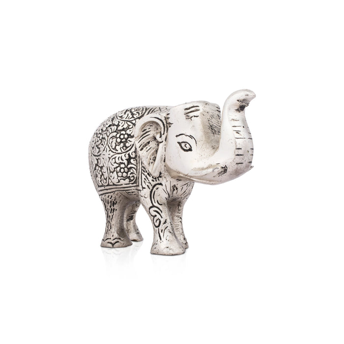 Elephant Statue - 3 x 5 Inches | Aluminium Elephant Figurine/ Elephant Sculpture for Home/ 240 Gms Approx