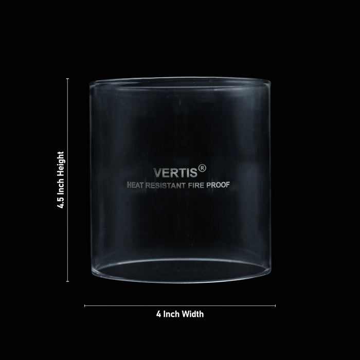 Borosil Glass Chimney - 4.5 x 4 Inches | Borosil Chimney/ Borosil Diya Glass Cover/ Borosil Glass Cover for Lamp - Lamp Stands & Accessories