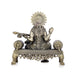 Saraswati Murti - 6 x 5.5 Inches | Saraswati Sitting On Sinhasan/ Brass Idol for Pooja/ 805 Gms Approx - Brass Murties