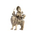 Durga Devi Statue Sitting on Lion - 4 x 3 Inches | Durga Maa Idol/ Brass Idol/ Durga Murti for Pooja/ 175 Gms Approx - Brass Murties