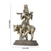Krishna with Cow Statue - 5 x 4 Inches | Brass Idol/ Cow and Krishna statue for Pooja/ 510 Gms Approx - Brass Murties