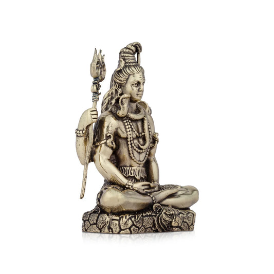 Shivan Statue - 5 x 3.5 Inches | Sitting Shiva Murti/ Brass Idol/ 330 Gms Approx - Brass Murties