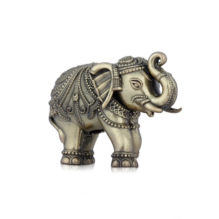 Elephant Statue - 2 x 2.5 Inches | Brass Idol/ Elephant Figurines/ 85 Gms Approx