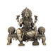 Laxmi Devi Statue - 5.5 x 5.5 Inches | Brass Idol/ Lakshmi Statue Sitting On Sinhasan/ 770 Gms Approx - Brass Murties
