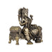 Laxmi Devi Statue - 5.5 x 5.5 Inches | Brass Idol/ Lakshmi Statue Sitting On Sinhasan/ 770 Gms Approx - Brass Murties