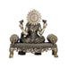Laxmi Devi Statue - 5.5 x 5.5 Inches | Brass Idol/ Lakshmi Statue Sitting On Sinhasan/ 770 Gms Approx - Brass Murties