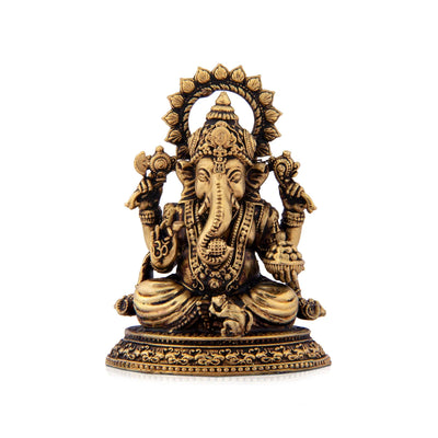 Ganesh Statue - 2.75 x 2 Inches | Brass Vinayaka Idol / Ganesh Idol for Pooja/ 95 Gms Approx