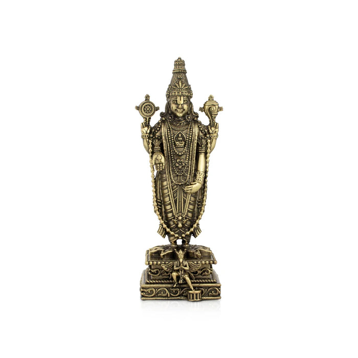 Balaji Murti - 6 x 2 Inches | Balaji Statue/ Balaji Idol for Pooja/ 290 Gms Approx - Brass Murties