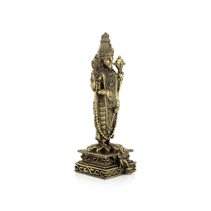 Balaji Murti - 6 x 2 Inches | Balaji Statue/ Balaji Idol for Pooja/ 290 Gms Approx - Brass Murties