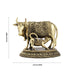 Cow and Calf Idol - 3.5 x 3.75 Inches | Brass Idol/ Kamadhenu Statue for Pooja/ 320 Gms Approx - Table Stand Accessories