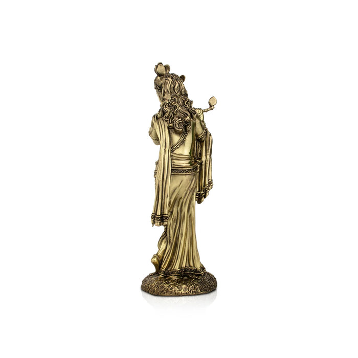 Krishnan Statue - 10 x 3.5 Inches | Brass idol/ Krishna Flute Statue for Pooja/ 730 Gms Approx - Brass Murties