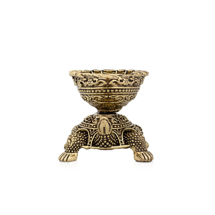 Tortoise Lamp - 2 x 3 Inches | Brass Idol/ Tortoise Deep for Pooja/ 120 Gms Approx