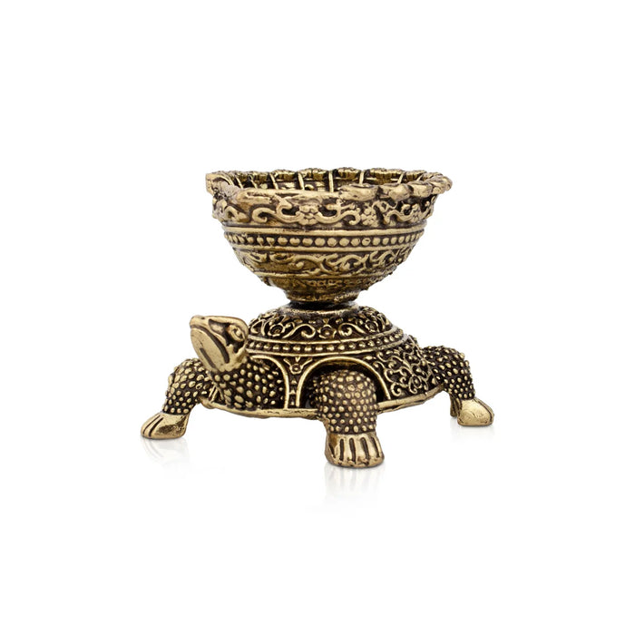 Tortoise Lamp - 2 x 3 Inches | Brass Idol/ Tortoise Deep for Pooja/ 120 Gms Approx - Decorative Lamp
