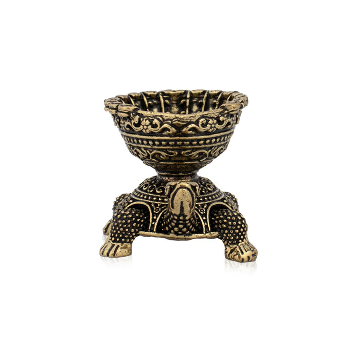 Tortoise Lamp - 1.5 x 2 Inches | Brass Idol/ Tortoise Deep for Pooja/ 40 Gms Approx