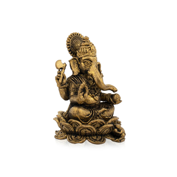 Ganesh Statue - 1.5 x 1 Inches | Brass idol/ Vinayaka Idol / Ganesh Idol for Pooja