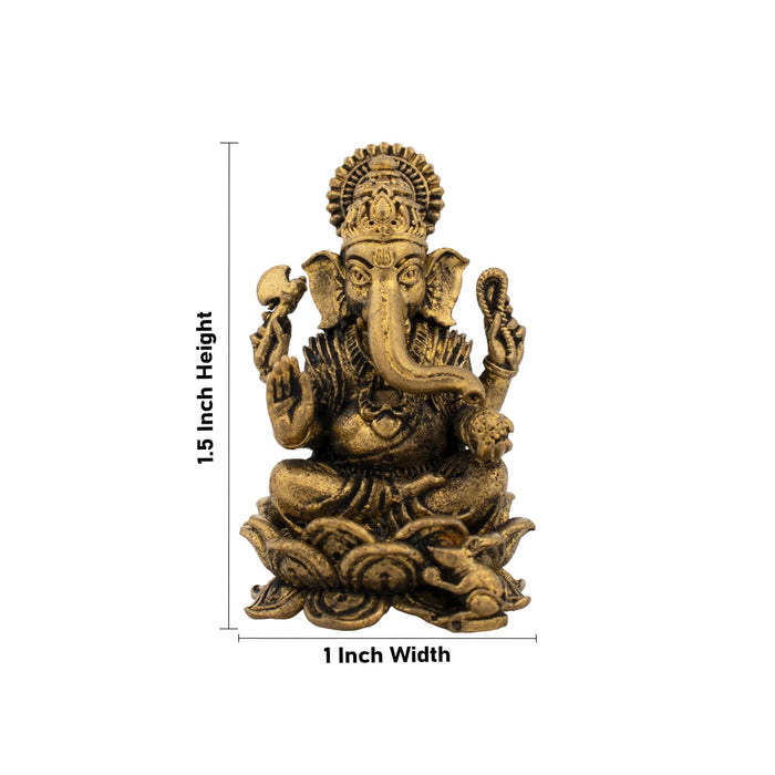Ganesh Statue - 1.5 x 1 Inches | Brass idol/ Vinayaka Idol / Ganesh Idol for Pooja