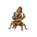 Ganesh Murti Sitting On Chowki - 2 X 1.5 Inches | Brass Idol/ Ganpati Murti For Pooja Mandir & Festive Decor - Brass Murties