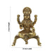 Lakshmi Idol Sitting On Chowki - 2 x 1.5 Inches | Antique Brass Idol/ Lakshmi Murti/ Laxmi Statue for Pooja - Brass Murties