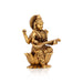 Saraswati Murti Sitting On Lotus Base - 3.75 x 2.5 Inches | Brass Idol/ Maa Saraswati Statue for Pooja - Brass Murties