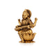 Saraswati Murti Sitting On Lotus Base - 3.75 x 2.5 Inches | Brass Idol/ Maa Saraswati Statue for Pooja - Brass Murties