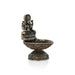 Lakshmi with Deepam- 3.5 x 2.25 Inches | Antique Brass Vilakku / Oil Lamp / Diya For Home & Pooja - Deity Lamps