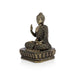 Brass Buddha Sitting On Flower Base Statue - 6 x 4 inches | Antique Brass Buddha Statue / Buddha Idol for Home - Brass Murties
