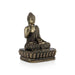 Brass Buddha Sitting On Flower Base Statue - 6 x 4 inches | Antique Brass Buddha Statue / Buddha Idol for Home - Brass Murties