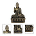 Brass Buddha Sitting On Flower Base Statue - 6 x 4 inches | Antique Brass Buddha Statue / Buddha Idol for Home - Brass Murties