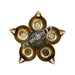Brass 5 Face chakra design Deepam- 8 x 4.5 Inches |Antique Brass vilakku/ Pooja Lamp/Chakra Deepam/ Pooja Items - Deity Lamps
