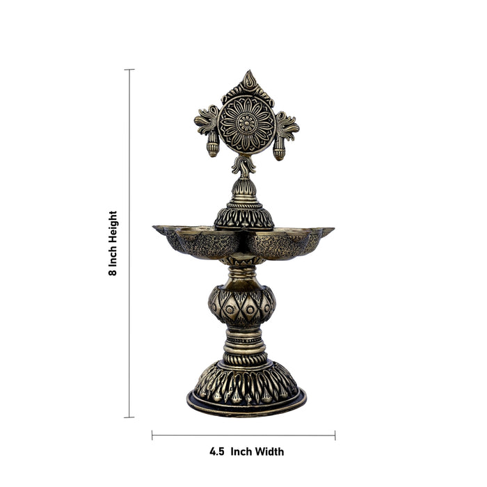 Brass 5 Face chakra design Deepam- 8 x 4.5 Inches |Antique Brass vilakku/ Pooja Lamp/Chakra Deepam/ Pooja Items - Deity Lamps