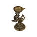 Peacock With Deep - 6 x 3 Inches | Antique Brass Diya / Mayil Vilakku / Deepam For Home & Pooja - Decorative Lamp