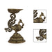 Peacock With Deep - 6 x 3 Inches | Antique Brass Diya / Mayil Vilakku / Deepam For Home & Pooja - Decorative Lamp