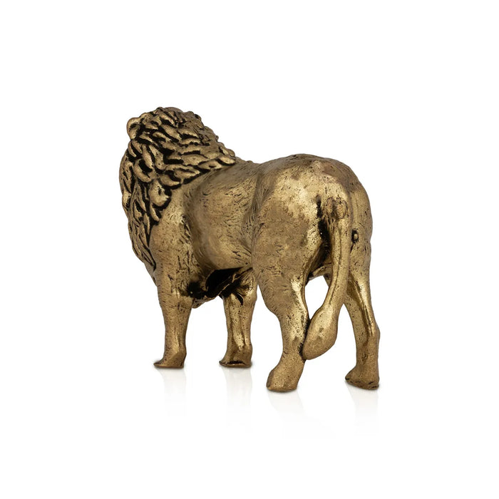 Lion Statue - 2.5 X 1.5 Inches | Brass Idol/ Lion Sculpture/ Lion Idol For Home Decor, Office Desk And Gifting