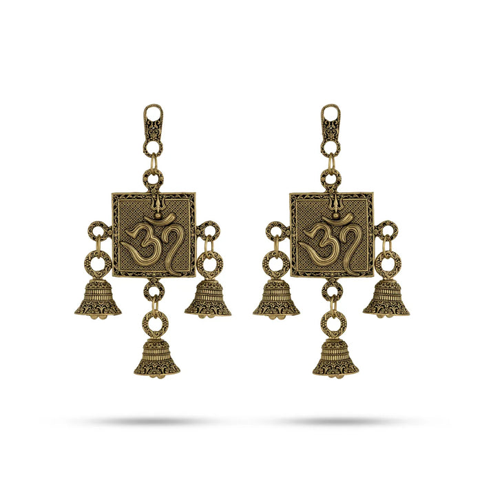 Brass Vastu Bell – 6.5 x 3 Inches | 2 Pcs Set / Om Hanging Bell / Brass Ghanti / Decorative Wall Hanging